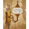 DEMMEX (10 colori) Lampada da parete in mosaico turco marocchino in stile Tiffany, applique da parete, fatta a mano