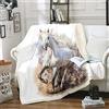 Homemissing Coperta in pile sherpa 3D con cavalli al galoppo, coperta in peluche perper letto matrimoniale