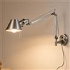 FROIDEXG Applique da Parete con Braccio Regolabile, Lampada da Parete Plug in in Stile Industriale, Lampada da Lettura Orientabile da Parete per Soggiorno, Camera da Letto, Studio e Ufficio