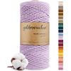 goldmariechen Lavendel (lavanda) Corda macramè premium 3 mm x 100 m, 100% cotone, filo di cotone per fai da te, decorazione murale, acchiappasogni e artigianato