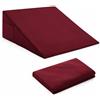 Horbaunal Federa per cuscino a cuneo con cerniera, colore bordeaux, con tasca laterale per riporre oggetti, 66 x 63,5 x 19,1 cm (lunghezza x larghezza x altezza). Cuscino non incluso