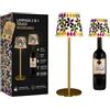 AKITAInk Lampada da Tavolo LED Ricaricabile Mosaico, Texture Flowers, Touch Dimmer, 3 Temperature di Luce, IP44, USB-C