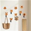 Mulaibdin 9 Pz Appendiabiti Bambini Parete, Animali Appendiabiti da Parete Legno, Ganci Appendino Legno Bambini, Appendi Abiti per Muro Singolo Bambino per Bagno,Camera da Letto,Ingresso(A)