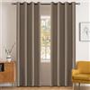 YSTELLAA Impermeabili Tende Oscuranti Per Interni 2 Pezzi, 140×180CM, Tende Termiche Isolanti Con Anelli, Moderne, Fonoassorbenti, Per Soggiorn, Camera Da Letto, Caffè Chiaro