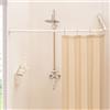 Mirooyu Asta Doccia Angolare a L Extra Lunga, Regolabile [100-172 cm] x [140-212 cm], Robusta e Regolabile 90° per Bagno, Vasca ed Esterno con 12 Ganci e Supporto a Soffitto