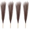PATIKIL 17 Pollici Finto Erba della Pampa, 4 Pz Boho Decor per Decorazione Casa Steli Soffici Artificiali Alti per Matrimonio Festa Fiori Vaso Centrotavola, Marrone Scuro