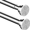 Aiitomg 1 asta da doccia senza foratura, asta telescopica per armadi, bagno, guardaroba, 115-205 cm, argento (diametro 25 mm)