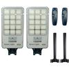 K2 STORE - LAMPIONE STRADALE SOLARE FARO A LED 1000W CON PANNELLO SOLARE TELECOMANDO CREPUSCOLARE SENSORE MOVIMENTO LUCE FREDDA 6500K IMPERMEABILE IP66 CON STAFFA 2 PEZZI