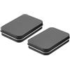 QUARKZMAN Contenitori Scatola Latta Metallo, 2pz 3,4x2,4x0,7 Nero Kit Contenitore Portaoggetti Portatile Mini Scatola Rettangolare Metallo con Cerniera Coperchio per Archiviazione Domestica