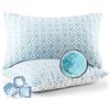 Deodar Cuscino in Memory Foam 40x80 cm, Confezione da 2, Ergonomico, Effetto Rinfrescante a Lunga Durata, Antibatterico, Morbido e Traspirante, per Dormire di Lato e sulla Schiena