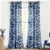 MRTREES Tende per Interni Moderne Blu Navy Tende Trasparenti in Voile con Occhielli per Camera da Letto Soggiorno Salotto Eleganti Finestre Tenda con Stampa di Foglie 140x260 cm 2 Pezzi