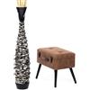 Leewadee Vaso da Terra Grande 105 cm Legno di Mango Pampas & Fiori Secchi