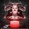 Lampephoto.fr - Lampada 3D Diavolo, Decorazione Camera da Ragazzo Lampada 3D diavolo oggetto Gaming Gamer Videogiochi Idea Regalo Decorazione Idea Regalo Natale Adolescente originale, Led