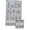 OM DOLCE CASA Strofinacci cucina con tela aida 3 Pezzi Misura Maxi Cm 60x86 Ricamo Punto Croce Hobby Cucito Fondo Colore Ecru Variante Cucina Prodotto in Italia (Grigio)