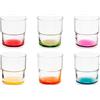 Pasabahce - Set 6 Bicchieri Hill in Vetro con Fondo Colorato 30 cl - Colori Assortiti, Lavabili in Lavastoviglie, Design Moderno e Allegro