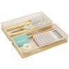 Annova Set di 2 cestini portaoggetti in rete per cassetti e mensole, per scuola e ufficio (d'oro, 30.5x15x5cm)