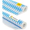 Heku Rotolo Tovaglia Carta Oktoberfest 25 Pezzi 8 metri Bianco e Blu - Tovaglia di Carta Stile Bavarese Tagliabile - Oktoberfest Decorazioni per Feste ed Eventi