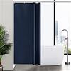 Furlinic, Tenda da doccia in tessuto di poliestere antimuffa, impermeabile, lavabile, di colore blu navy, dotata di nastro piombato, adatta per ambienti umidi, 100 x 200 cm