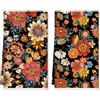 Arquiel Set 2 Strofinacci Cucina Vintage, Motivo Nero Fiori, Canovacci Misto Cotone 380gsm Spessi e Assorbenti, Idea Regalo per la Casa Decorazione Moderni Cucina, 42x70 cm