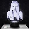 Lampephoto.fr - Lampada L. Gaga Luce Notturna Tattile 3D Cantante | Prodotto in Francia, scelta di base, luminosità regolabile, batteria/USB, regalo per uomo e donna