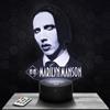 Lampephoto.fr - Lampada Marilyn Manson Luce Notturna Tattile 3D Musicista | Prodotto in Francia, scelta di base, luminosità regolabile, batteria/USB, regalo per uomo e donna