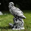 FABRIQ Abriq Aquila sulle rocce, decorazione da giardino realistica in pietra grezza resistente alle intemperie, antigelo per esterni, statua di aquila sulla roccia, aquila reale, altezza: 34 cm, 6 kg