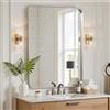 LunaMirror Specchio da parete 50 x 75 cm, specchio da bagno in argento, design moderno, decorazione da parete per camera da letto, ingresso, soggiorno, corridoio