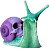 Stgbcst Statua a forma di cranio, lumaca, Halloween, ornamenti da giardino, cranio, scultura gotica, resina creativa, artigianato, statuetta decorativa, lumaca, Halloween, teschio, lumaca, statua (celeste)