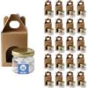 Espirito Rebelde 20 barattoli vuoti in vetro con coperchio da 30 ml con 20 barattoli di cartone per 1 barattolo di marmellata, con coperchio a vite dorato, per marmellate, conserve, miele