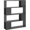 vidaXL Libreria/Divisorio Grigio Lucido 100x24x124 cm