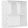 Brandsseller set di 4 di Scatole Portaoggetti - 28x28x10 cm, 26x13x9 cm, 13x13x9 cm (2x) - Cestini rettangolari senza coperchio - intrecciati in effetto rattan con struttura in metallo - Bianco