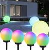 Green Blue Torce da giardino Lampada Solare Sfera Terra Luce al Suolo del Percorso Impermeabile 9 Colori Cambio Continuo Illuminazione Fino 8 Ore (Colore, 4 pezzi - 25cm)