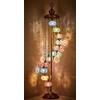 DEMMEX Lampada da Terra Mosaico Turco Marocchino a 11 Sfere, Alta 210 cm, Stile Tiffany Boho Decorativa con Sfere Colorate, Fatta a Mano in Turchia
