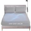 WingFly Lenzuolo di messa a terra conduttivo, Grounding Bed Sheet, Tappetino da terra secondo la norma UE, con 5% fibra d'argento e 95% cotone biologico, per Sonno Migliore Recupero Energetico (200x200cm)