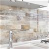 danario Rivestimento Paraschizzi Cucina Adesivo da Parete I Effetto Opaco I Spesso e Rigido I Ignifugo e Resistente all'Acqua I 0,40 mm I Assi di Legno - 80 cm x 80 cm