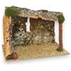 KORAT Capanna Presepe Vuota in Legno, Sughero e Muschio - 3 Dimensioni Disponibili (Piccola, Media, Grande) - Capanna Artigianale per Natività - Decorazione Natalizia (Grande - 42x28x30 Cm)