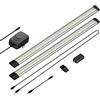 Parlat apparecchio d'illuminazione sottopensile LED Siris, dimmer a sfioramento, piatto, 50 cm ciascuno, 531 lm ciascuno, bianco caldo, set di 2