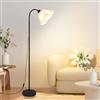 FROIDEXG Lampada da terra con paralume a forma di fiore in acrilico, dimmerabile a 3 colori, per interni, attacco E27, luce da lettura ad arco per camera da letto, angolo studio, interruttore a pulsan