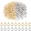 PONABEADIY 1 Scatola da 200 Pezzi di Perline Ad Anello con Anello Portafortuna in Acciaio Inossidabile Placcato Oro 18K, Connettori A Colonna in Argento Dorato, Perline Distanziatrici Pendenti per La