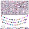 Lnvision 1200 Pezzi Bianco Rotondo Acrilico Lettere Spacer Perline 7 X 4 mm Spacer Perline intermedie Gioielli Fai da Te Fai da Te A a Z e Love Cuore, Acrilico, Colore, 7x4mm