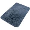 TAPISO Sunrise Tappetino da Bagno Scendidoccia Shaggy Morbido Monocromatico Grigio Tinta Unita Antiscivolo Microfibra 60 x 100 cm