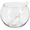 KORAT Vaso Boccia Portaconfetti in Vetro per Confettata Matrimonio con Cucchiaio Perlato, Boccia Trasparente per Bomboniere Comunione Laurea - H. 23.5 x Ø 30 cm