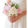 Laelfe Bouquet da Sposa e Damigelle, Rose Artificiali Bianche e Champagne per Decorazioni di Matrimoni, Balli di Fine Anno, Chiese, Cerimonie, Anniversari (Rosa)