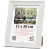 3-B - Cornice portafoto modello Salo - Bianco - 15 x 20 cm - Cornice in legno, portafoto, cornice per ritratti con vetro acrilico