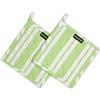Encasa XO 21 cm Forno Microonde Potholders (2 pz Set) per cucina cucina e cottura - Resistente al calore, protezione delle mani da utensili caldi - Strisce Franca Lime
