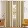 YSTELLAA Impermeabili Tende Oscuranti Per Interni 2 Pezzi, 140×160CM, Tende Termiche Isolanti Con Anelli, Moderne, Fonoassorbenti, Per Soggiorn, Camera Da Letto, Beige Scuro