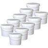 Generic Smart Pack ® - Secchio in plastica con coperchio tondo Bianco da 5 lt | Trasporto cibo - Contenitore ermetico - Secchi di vernici (10)