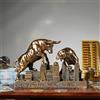 GZDDYUMYJX Statua del toro e dell'orso,statua del toro di Wall Street,scultura del mercato azionario,statuetta in resina,per ufficio,scrivania,libreria,soggiorno,studio,regalo (Rame)