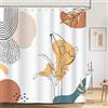 Bonhause Tenda Doccia Foglie Arco Boho Astratto Moderna Arte Minimaliste 180 x 200 cm Tende per Doccia Verde Salvia in Poliestere Impermeabile Antimuffa Lavabile Tende Bagno con 12 Ganci