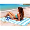 Viterbo Biancheria Telo Mare+Pochet MicroSpugna 170x90 Asciugamano Mare MicroSpugna Antisabbia Leggero Compatto Asciugatura Rapida Uomo Donna Bambino Ideale per Spiaggia Piscina Viaggio NT7508 PONZA (Ancora)
